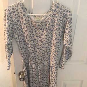 L.L. Bean soft blue rose dress